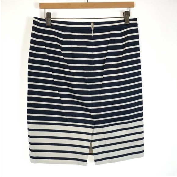 J. Crew navy & cream striped pencil skirt size 12 - Picture 5 of 12